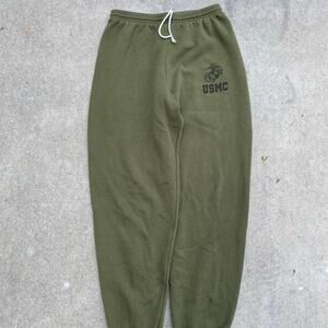 Vintage USMC Military Sweatpants OD Green Marines PT Joggers Mens M Surplus